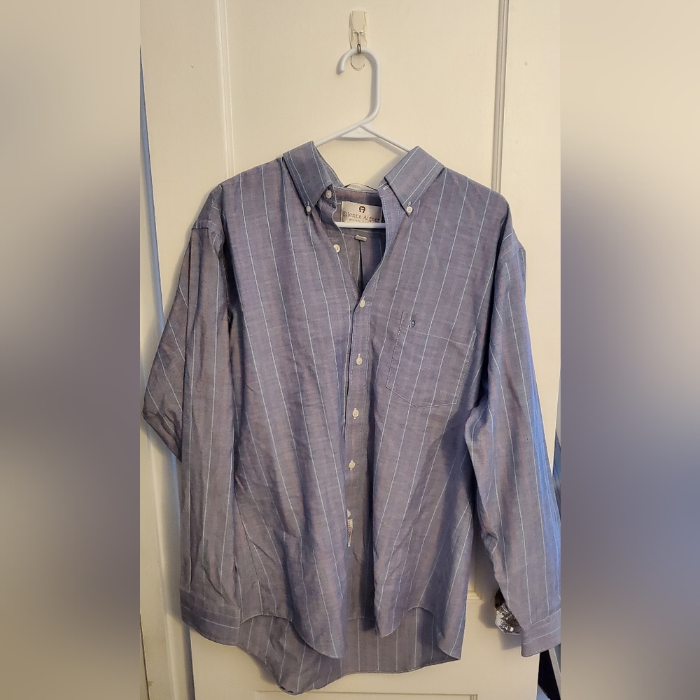 Etienne Aigner Blue Button-Up Shirt